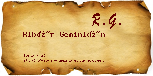 Ribár Geminián névjegykártya